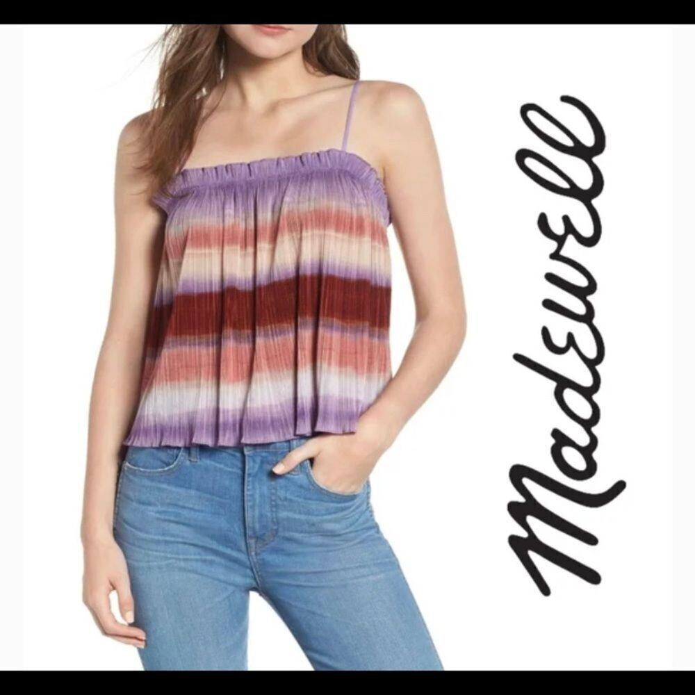 Madewell Texture & Thread Micropleat Tank top in Ombre Rainbow: S